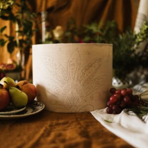 Pantalla Lámpara Beige Flor