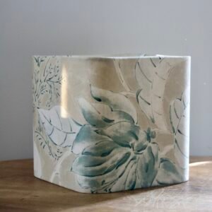 Pantalla Lámpara Cuadrada Estampado Flores