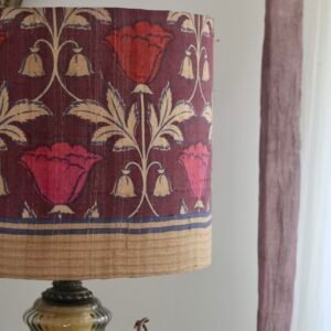 Pantalla Lámpara Seda Morada Tulipán